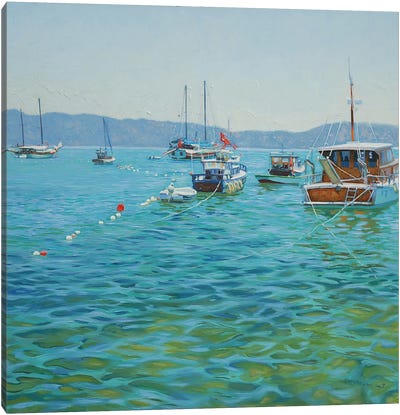 Harbor In Bodrum Canvas Art Print - Turkey Art