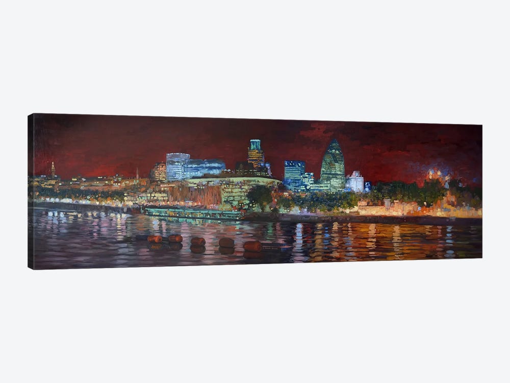 View Of The City From The Thames by Simon Kozhin 1-piece Canvas Wall Art