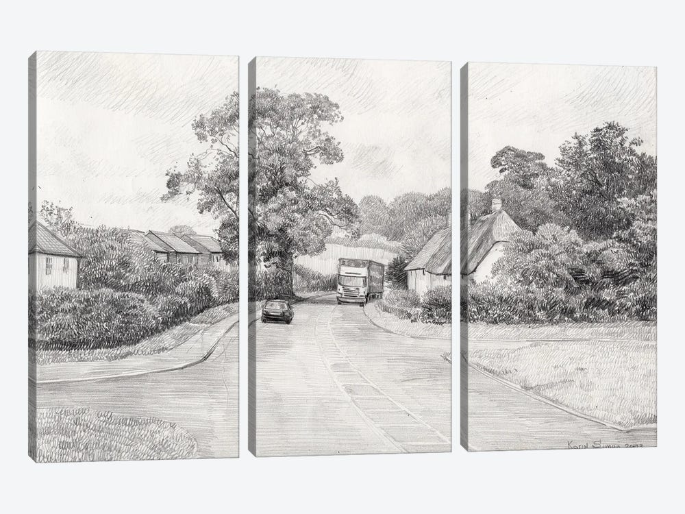 English Village by Simon Kozhin 3-piece Canvas Print