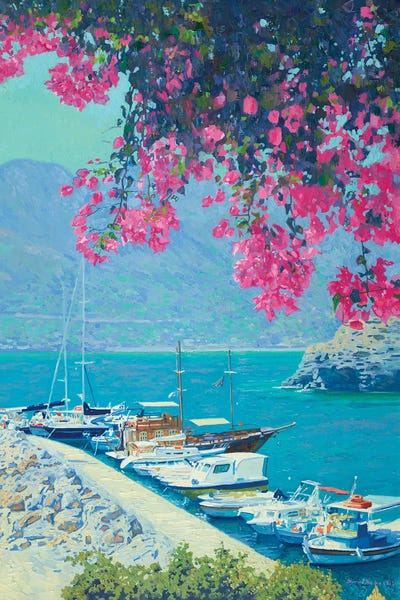 Harbors: Through The Branches Of Bougainvillea by Simon Kozhin