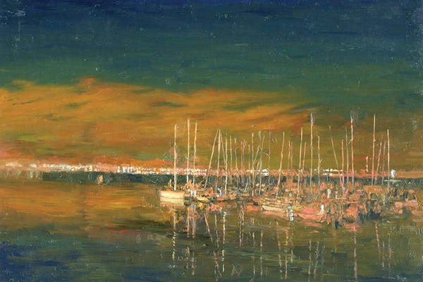 Harbors: Dublin Harbor In The Night by Simon Kozhin