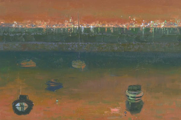 Harbors: Dublin Harbor At Night by Simon Kozhin