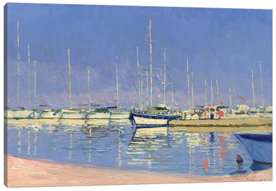 Yachts In The Port Of Benites Canvas Art Print - Simon Kozhin