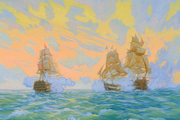 Simon Kozhin: Fight Brig Mercury With Two Turkish Ships by Simon Kozhin
