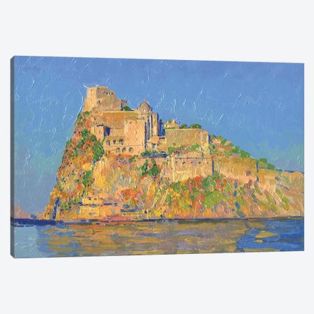 Aragonese Castle At Sunset Ponte Aragonese Canvas Print #SKZ49} by Simon Kozhin Canvas Wall Art