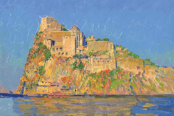 Artistic Travels: Aragonese Castle At Sunset Ponte Aragonese by Simon Kozhin