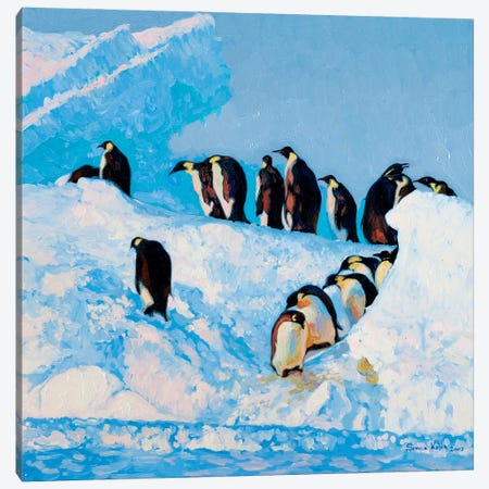 Penguins Canvas Print #SKZ4} by Simon Kozhin Canvas Print