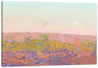 Sunset In Klykovo Canvas Art Print - Pastel Impressionism