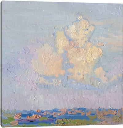 Cloud Canvas Art Print - Pastel Impressionism