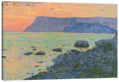 Sunset At Kuron Cape Balaklava Crimea Canvas Art Print - Simon Kozhin