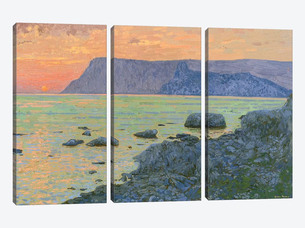 Sunset At Kuron Cape Balaklava Crimea by Simon Kozhin 3-piece Canvas Artwork