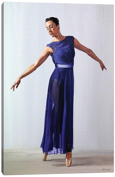 The Blue Dress Canvas Art Print - Sally Lancaster
