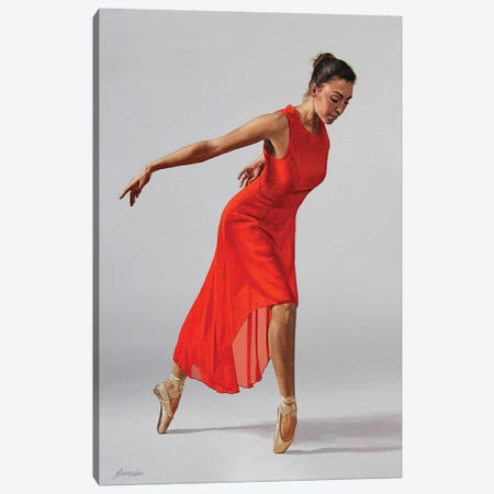 The Red Dress Canvas Print #SLA26} by Sally Lancaster Canvas Art Print