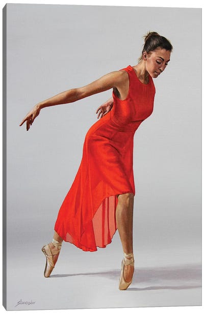 The Red Dress Canvas Art Print - Sally Lancaster