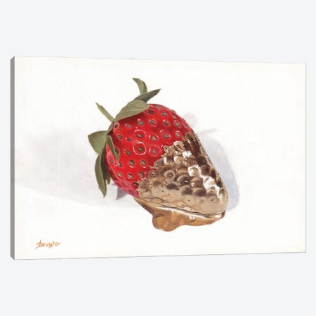 Strawberries Of Gold I Canvas Print #SLA49} by Sally Lancaster Canvas Art