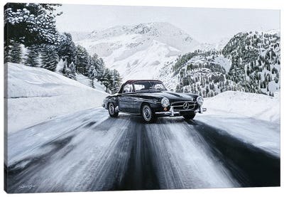 Mercedes Benz 190SL Canvas Art Print - Sally Lancaster