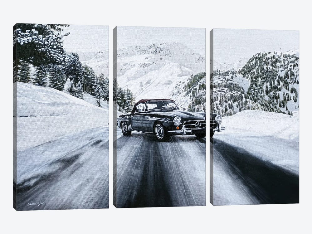 Mercedes Benz 190SL by Sally Lancaster 3-piece Canvas Print