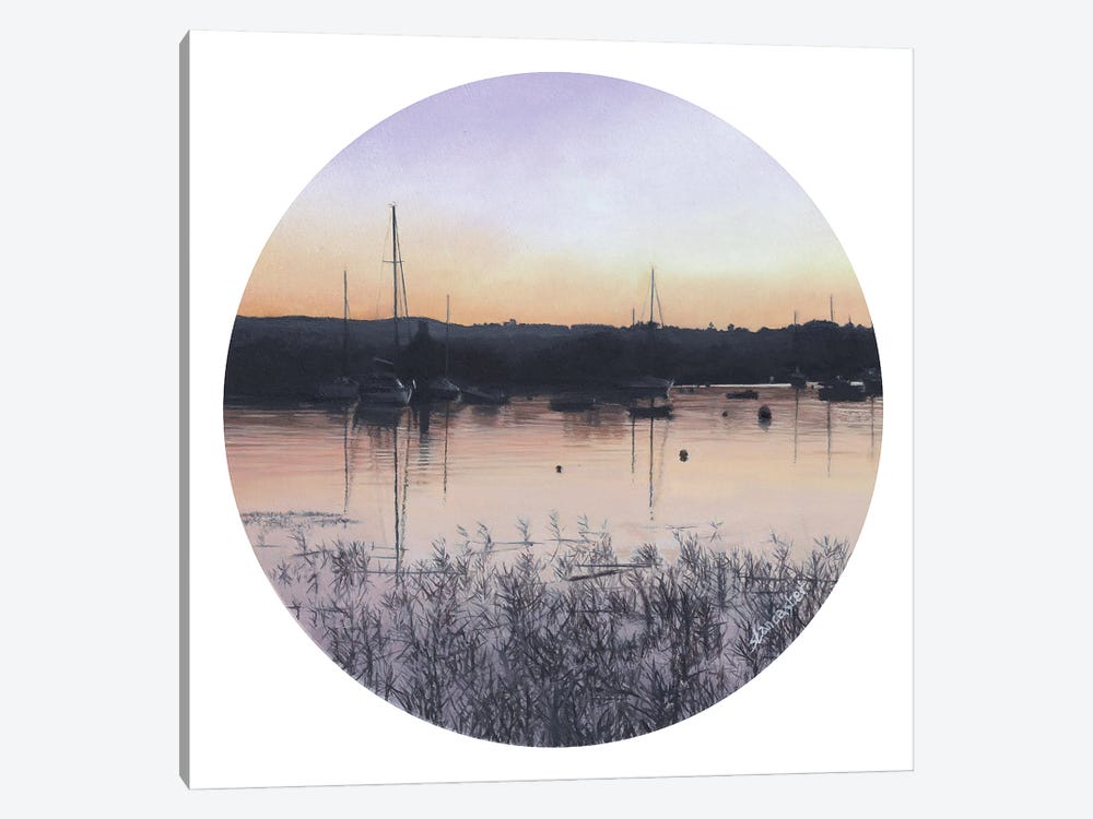 Sunset Across The Exe by Sally Lancaster 1-piece Canvas Wall Art