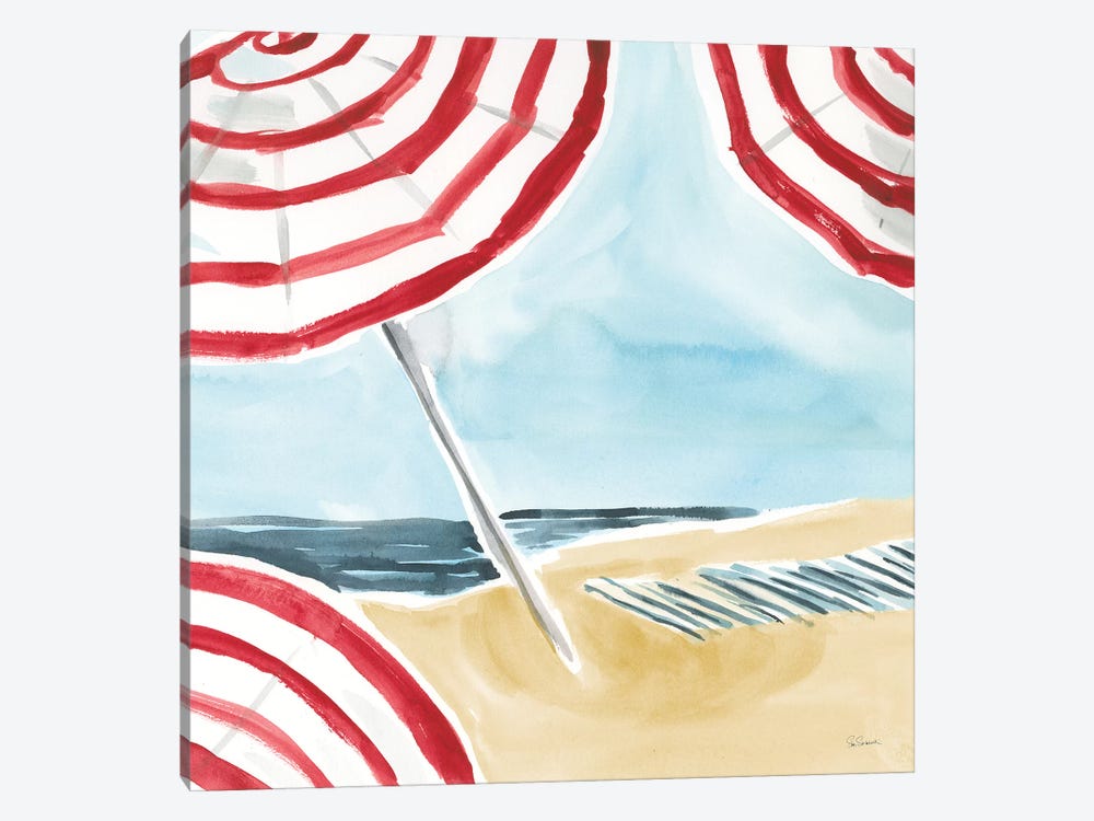 Stripes on the Beach I by Sue Schlabach 1-piece Canvas Print