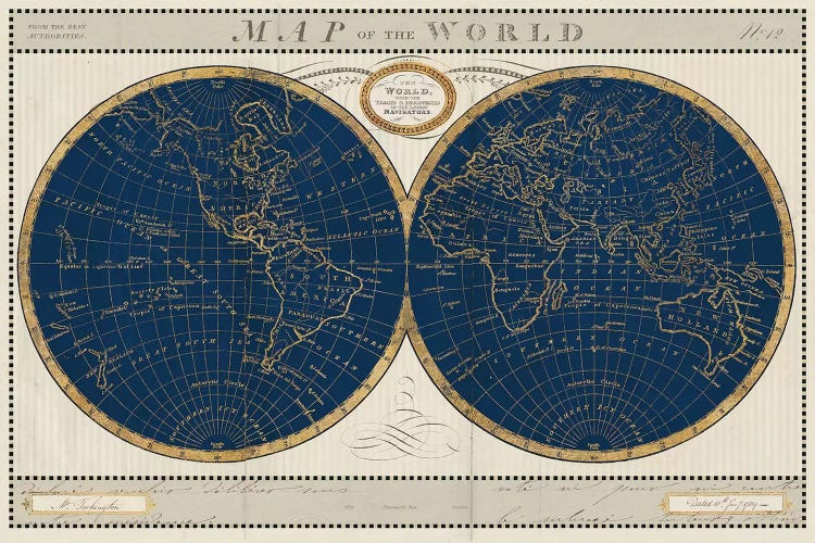 Torkingtons World Map Indigo Globes