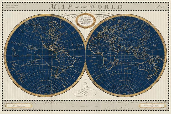 Sue Schlabach: Torkingtons World Map Indigo Globes by Sue Schlabach