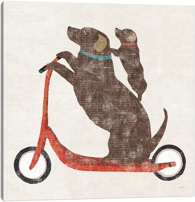 Doxie Ride Working Canvas Art Print
