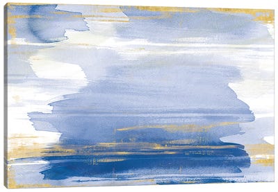 A Rosy View Blue Canvas Art Print - Sue Schlabach