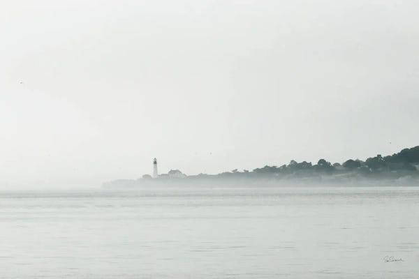 Minimalist Photography: Foggy Lighthouse by Sue Schlabach
