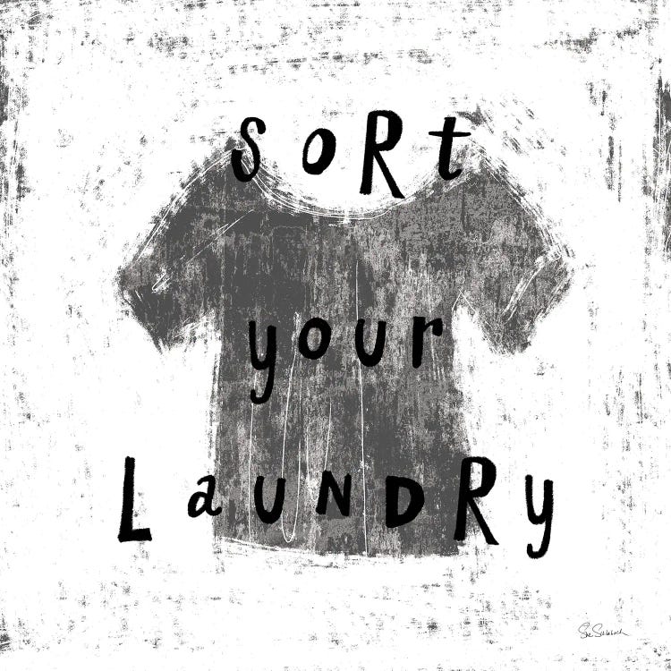 Laundry Rules III In Black & White by Sue Schlabach wall art