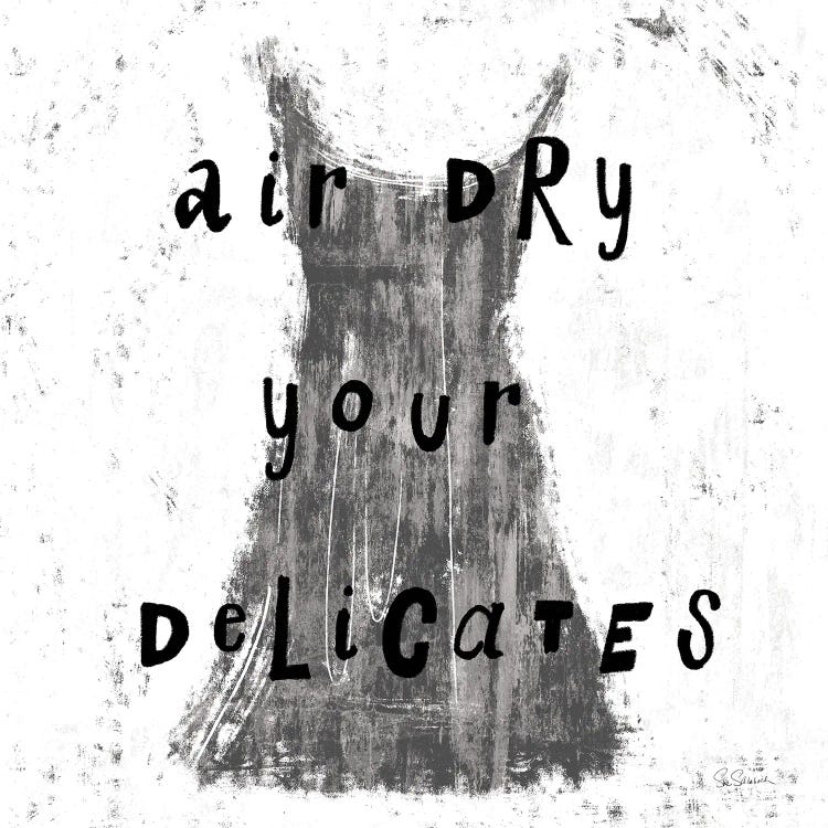 Laundry Rules VI In Black & White by Sue Schlabach wall art
