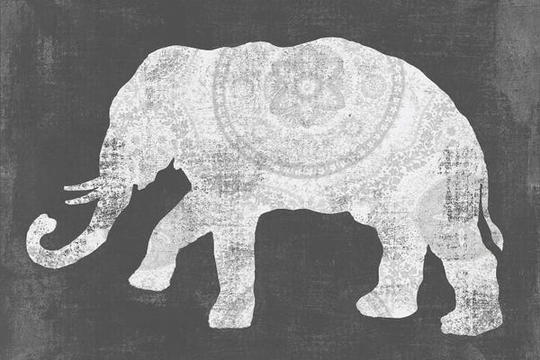 Fine Art Print: Silver Raja Elephant II by Sue Schlabach