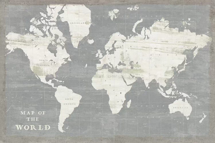 Slate World Map by Sue Schlabach canvas print