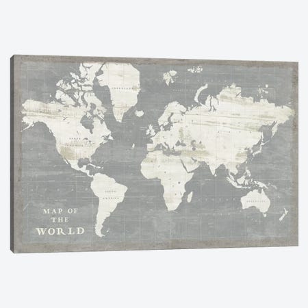 Slate World Map Canvas Print #SLB39} by Sue Schlabach Canvas Wall Art