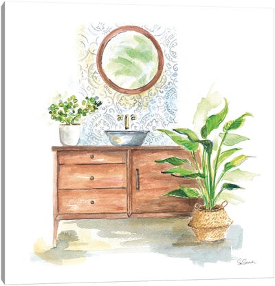 Greenery Bath I Canvas Art Print - Sue Schlabach