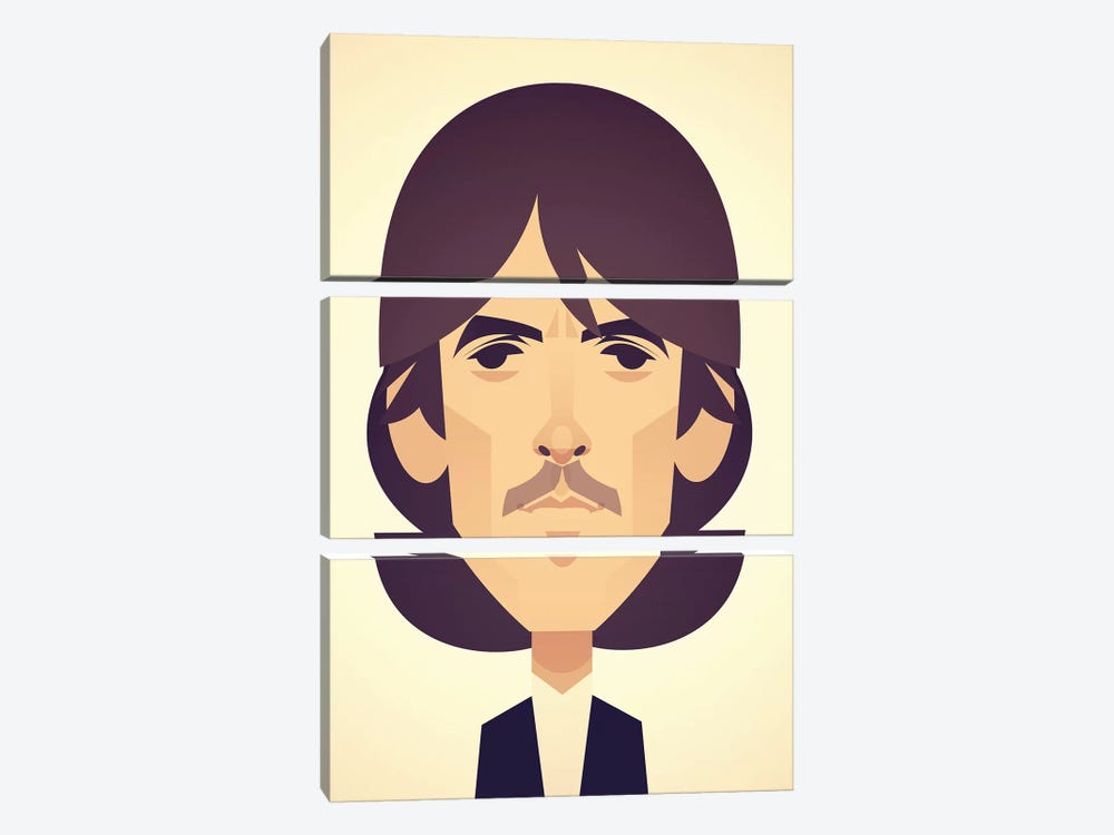 George Harrison by Stanley Chow 3-piece Canvas Wall Art