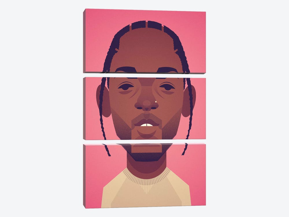 Kendrick Lamar by Stanley Chow 3-piece Canvas Art Print
