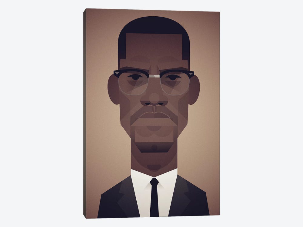 Malcolm X by Stanley Chow 1-piece Canvas Artwork
