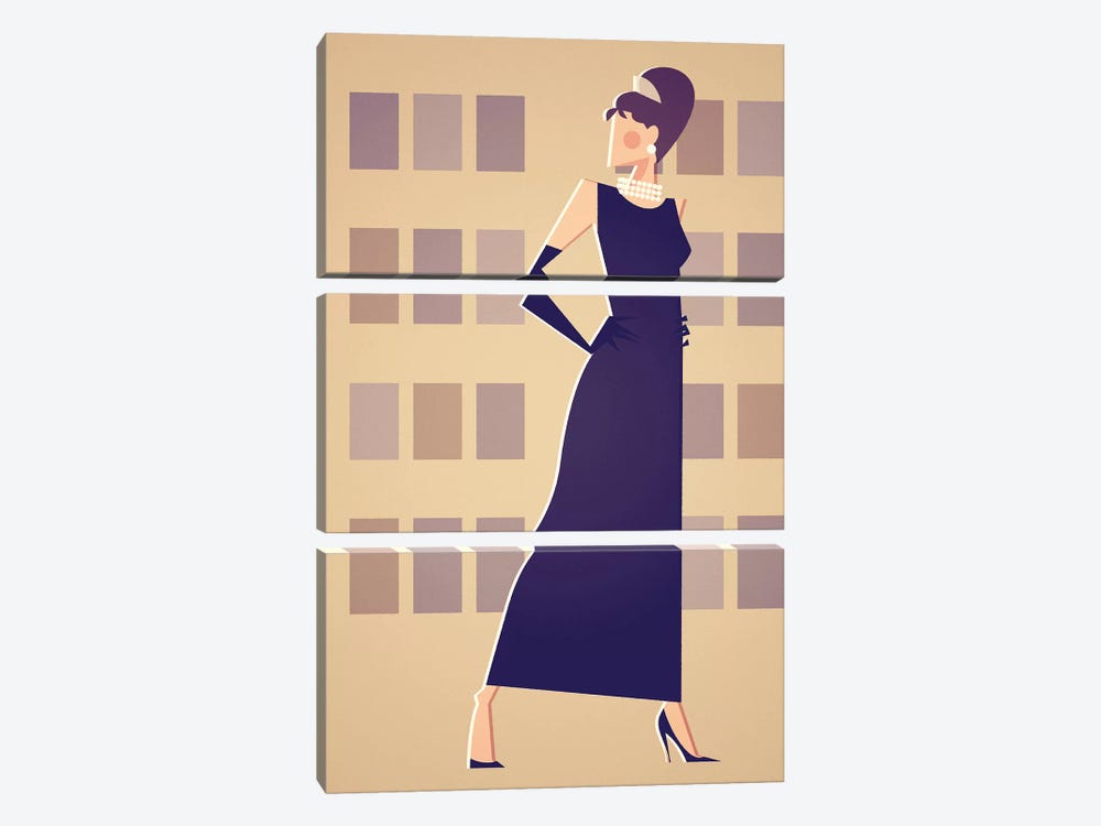 Miss Golightly by Stanley Chow 3-piece Canvas Art Print