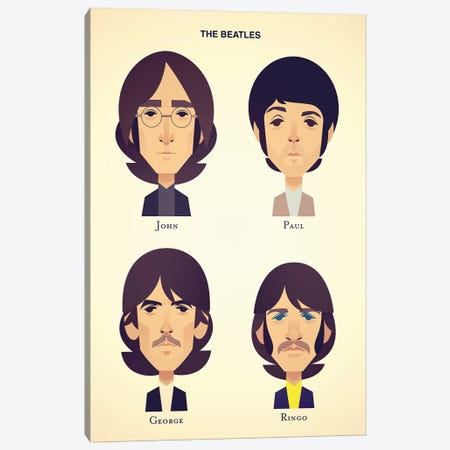 The Beatles Canvas Print #SLC43} by Stanley Chow Canvas Wall Art
