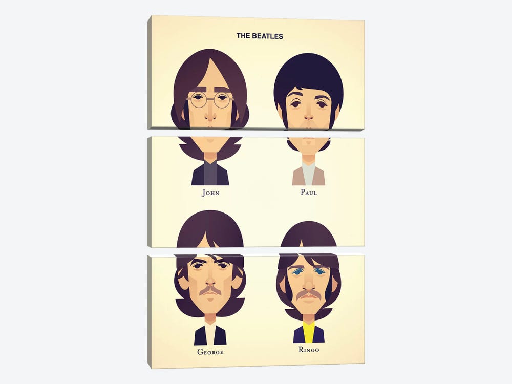 The Beatles by Stanley Chow 3-piece Canvas Wall Art