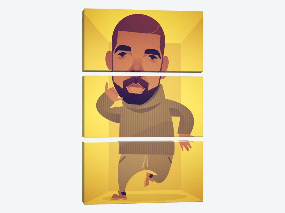 Drake by Stanley Chow 3-piece Canvas Print
