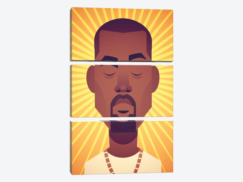 Kanye by Stanley Chow 3-piece Canvas Art