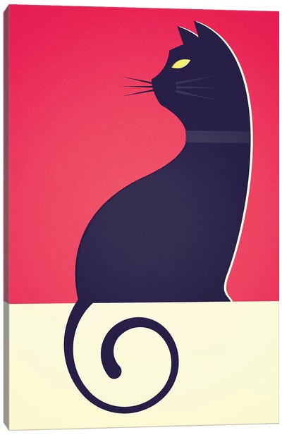 Cat Canvas Art Print - Black Cat Art