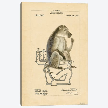 Monkey in Bowl Canvas Print #SLD100} by Stellar Design Studio Art Print