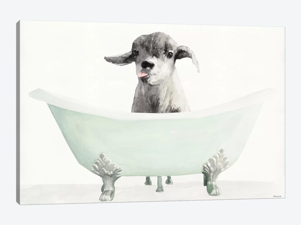 Vintage Tub with Goat by Stellar Design Studio 1-piece Canvas Art Print