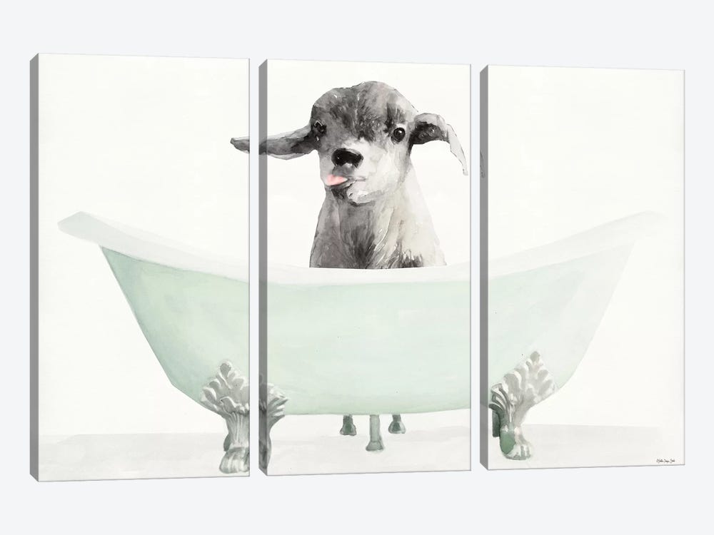 Vintage Tub with Goat by Stellar Design Studio 3-piece Canvas Art Print