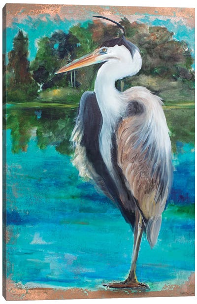 Marsh Heron Canvas Art Print - Stellar Design Studio