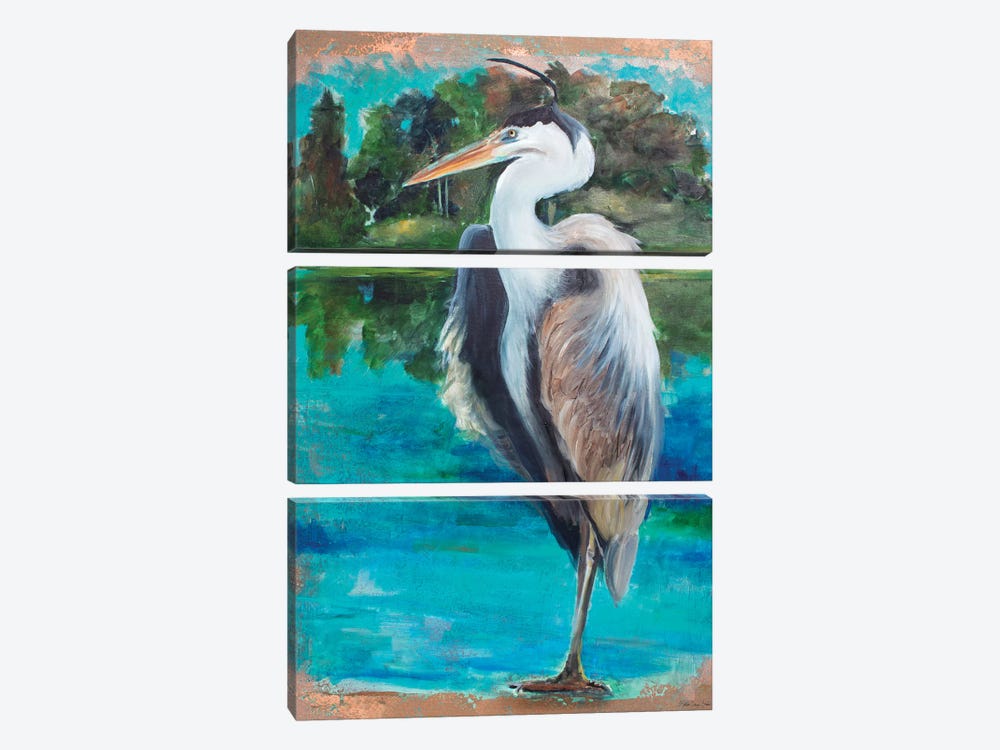 Marsh Heron by Stellar Design Studio 3-piece Canvas Art Print
