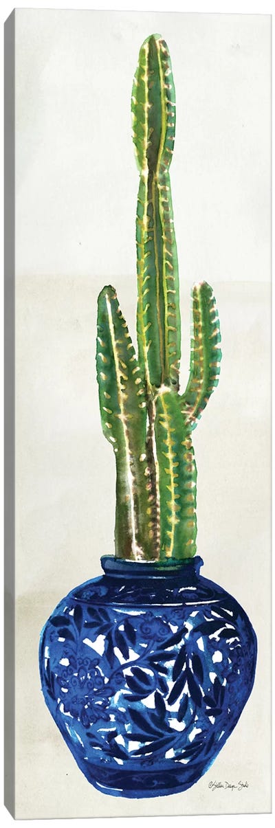 Cacti in Blue Pot I Canvas Art Print - Stellar Design Studio