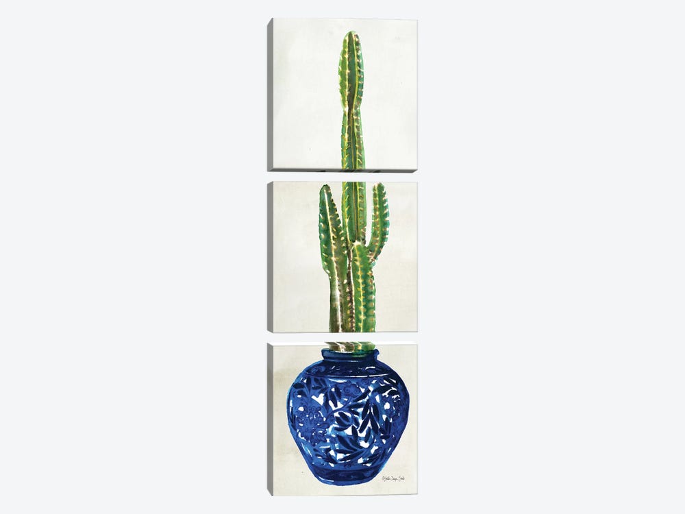 Cacti in Blue Pot I by Stellar Design Studio 3-piece Canvas Print